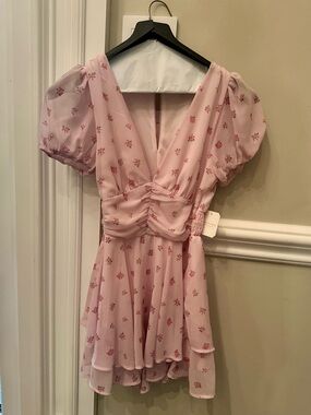 Altar'd State Light Pink Floral Mini Dress/ Romper